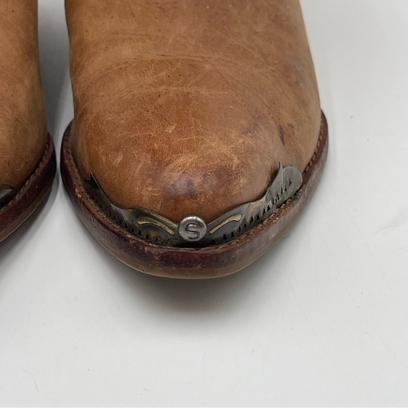 Circle S “Triger” Leather Boots Women’s Sz 7 Vintage Brown Slouchy Western - Picture 8 of 16